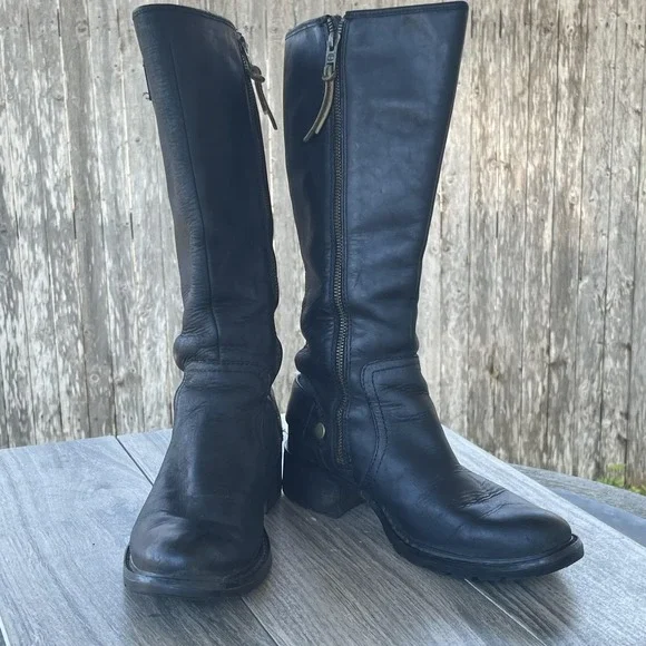 Timberland Boots Women 7.5M Black Leather Waterproof Knee High Riding SOLD OUT - Picture 2 of 16